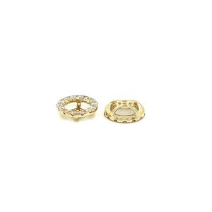 14k Yellow Gold 6.0mm Earring Jackets, 28 Round Diamonds